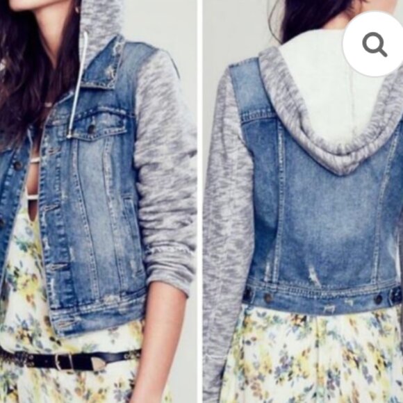 Free People denim knit jacket - Picture 12 of 12